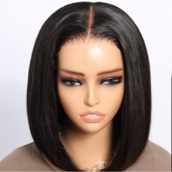 NWT Sleek Black 12 inch T part Human Hair Women's Wig. OPEN TO ALL DEALS!! 🫶 - Picture 2 of 2